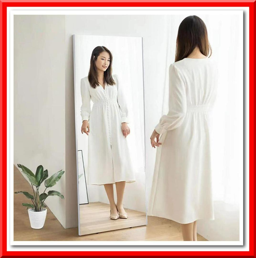 壁掛けミラー 全身 割れない ダンスミラー 超軽量 幅60×高さ160cm（黒）