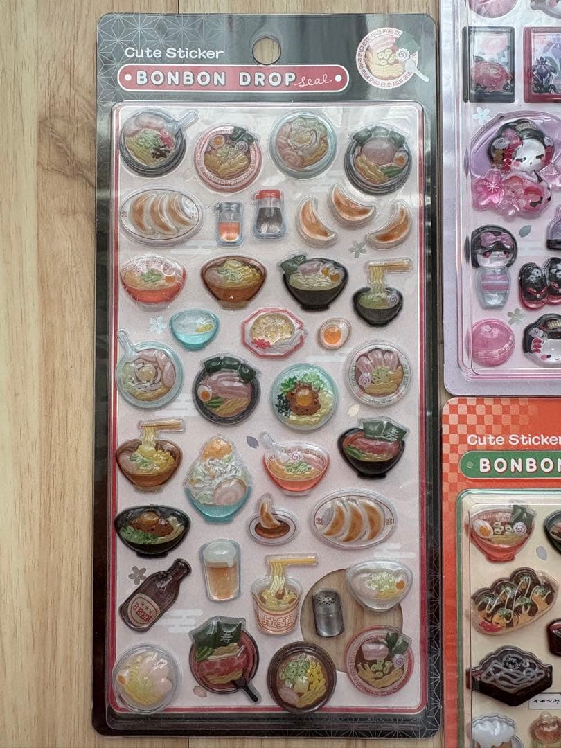 ボンボンドロップシール 和柄 9枚 正規品　新品未使用　舞妓さん　ラーメン　新作
