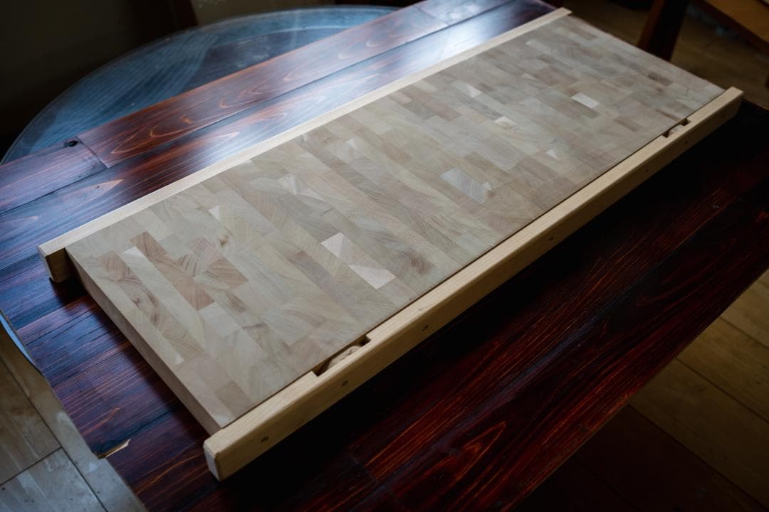 蕎麦打用寄木作りまな板（プロ仕様）