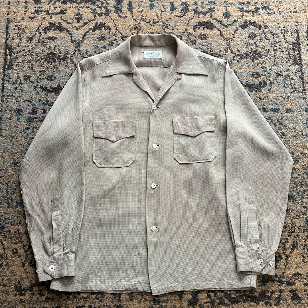 50s PILGRIM レーヨン シャツ フラップ 検 60s ギャバジン