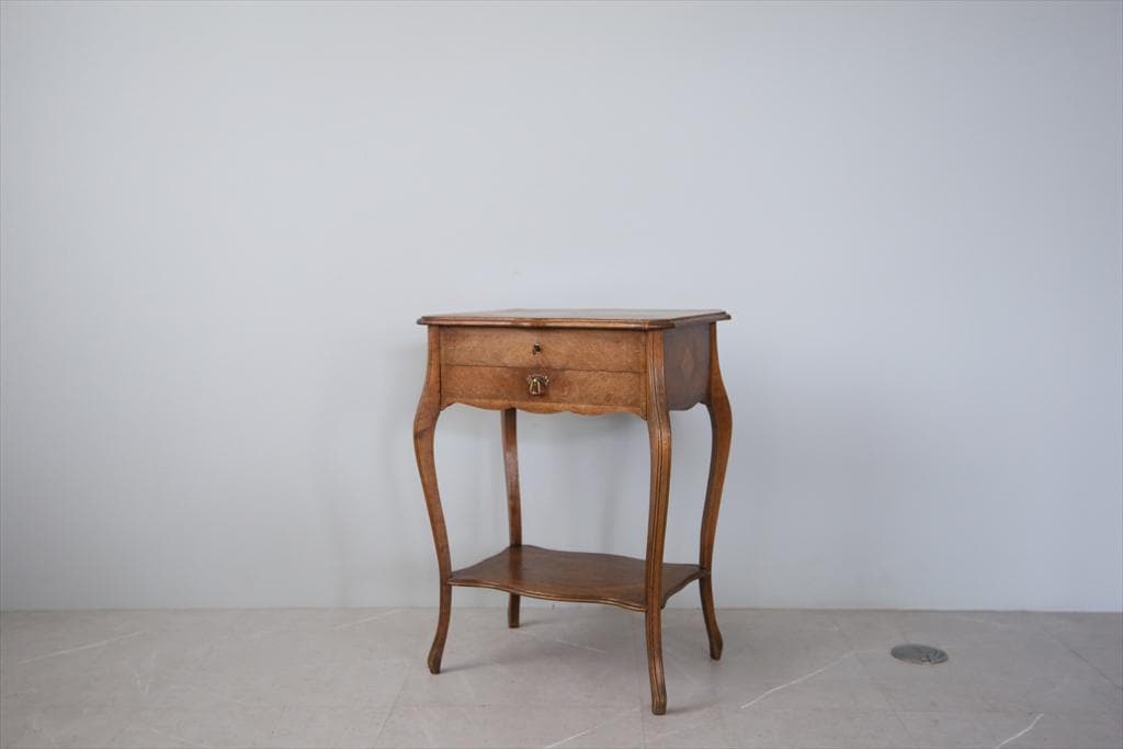 フランスアンティーク◇木製ソーイングテーブル/裁縫箱/机/化粧台(90-249)