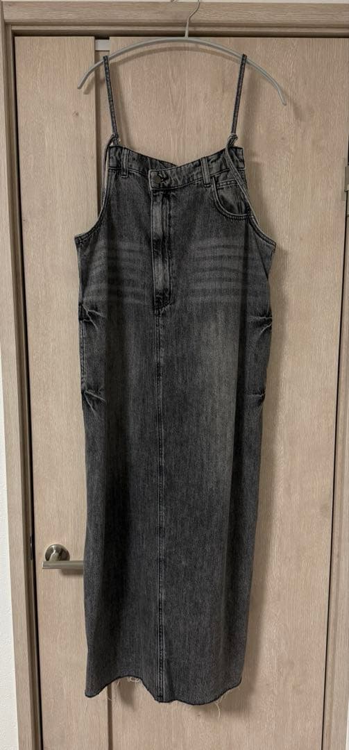 ポリーヌブロー 裾フリンジデニムジャンスカ