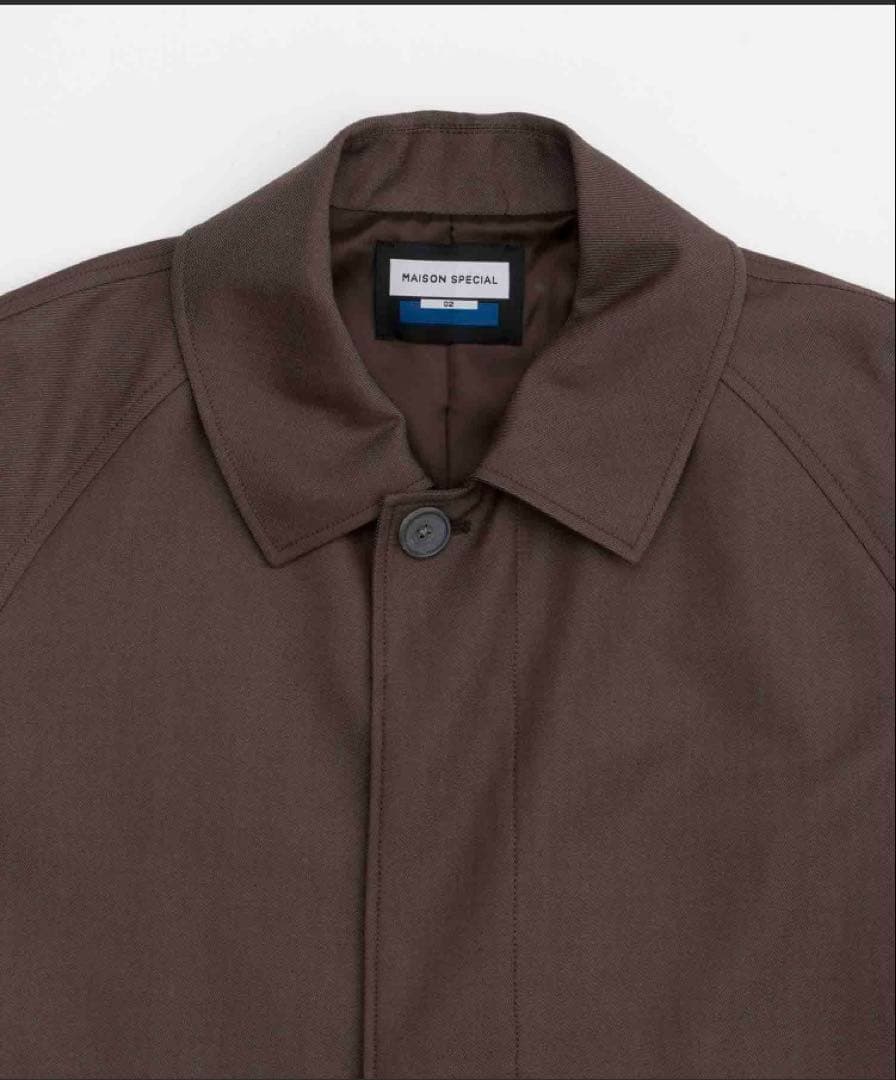 メゾンスペシャル ウールシャンブレー バルマカーンコート ステンカラーサイズ02