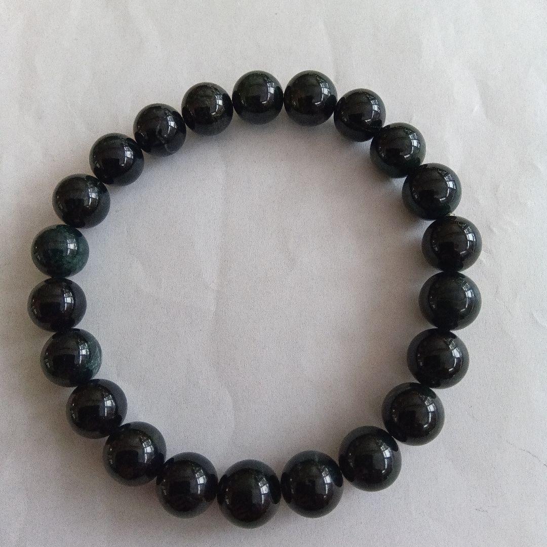 希少、最上級品、国石)糸魚川黒翡翠ブレスレット、10mm※新春値引き中※