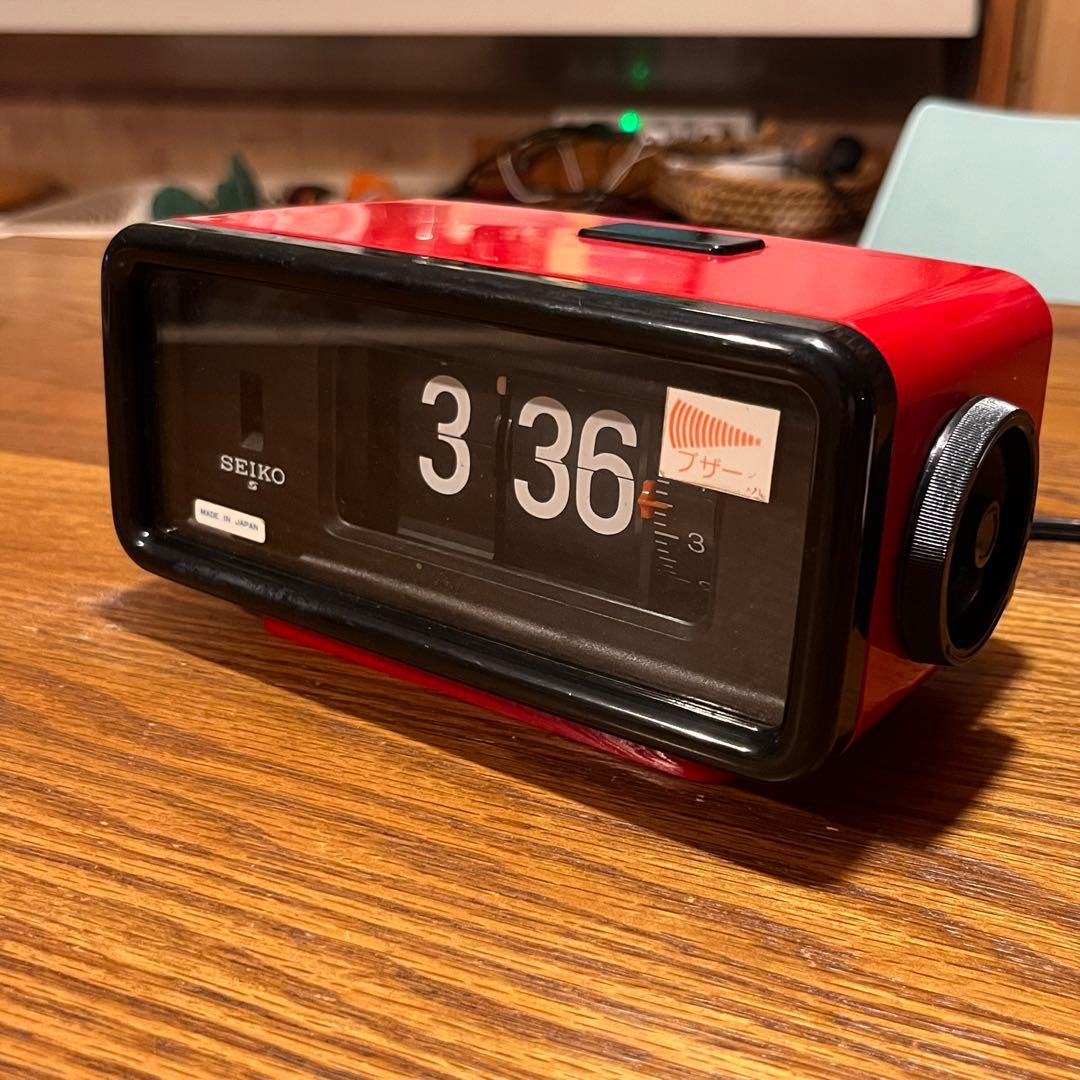 昭和レトロセイコー パタパタ時計 赤SEIKO DP692T 動作確認済アラーム