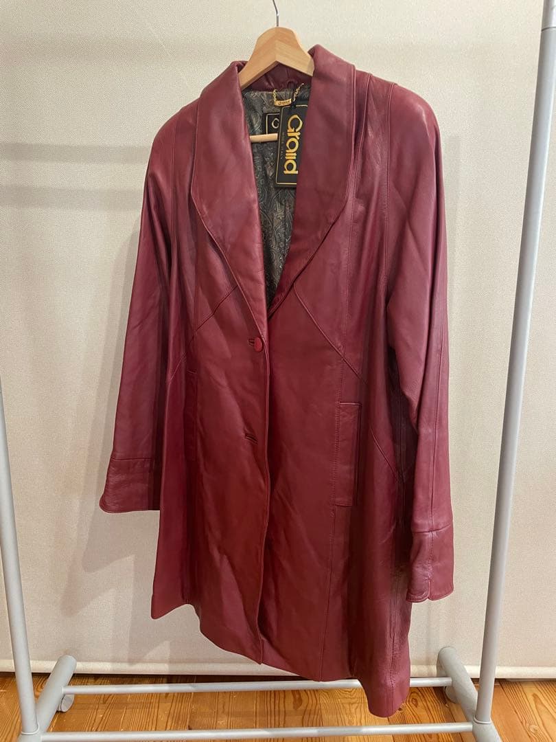 Grand バーガンディレザーコート　デッドストック新品