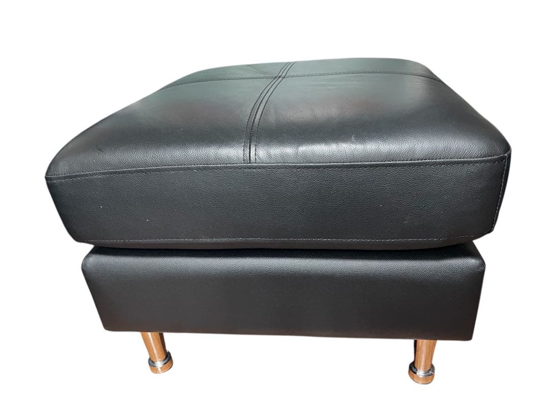 黒　オットマン　フットスツール