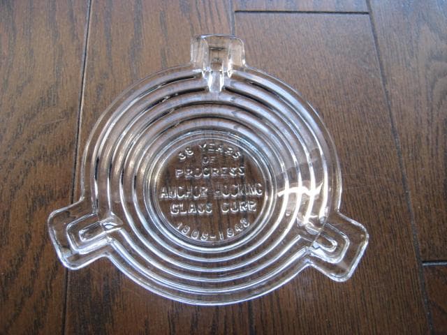 希少 アンカーホッキング 灰皿 マンハッタン アールデコ　クリア