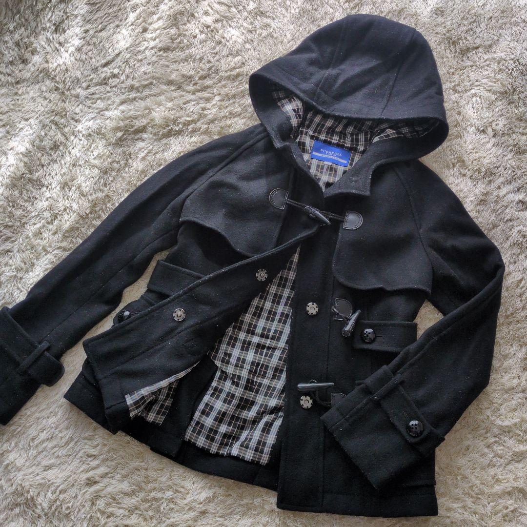 【良品】バーバリーブルーレーベル ダッフルコート チェック M 38サイズ