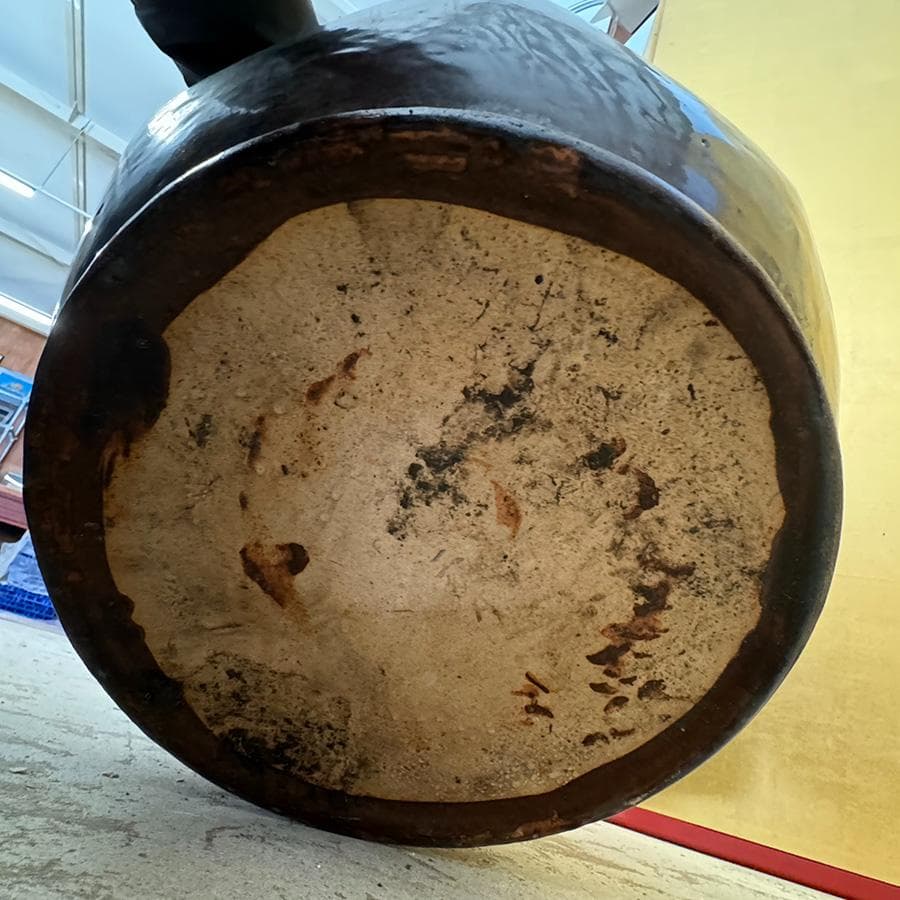 青海鼠釉 火鉢 瓶掛 手炙り施釉陶 なまこ 幅48cm 睡蓮鉢 金魚鉢 メダカ入