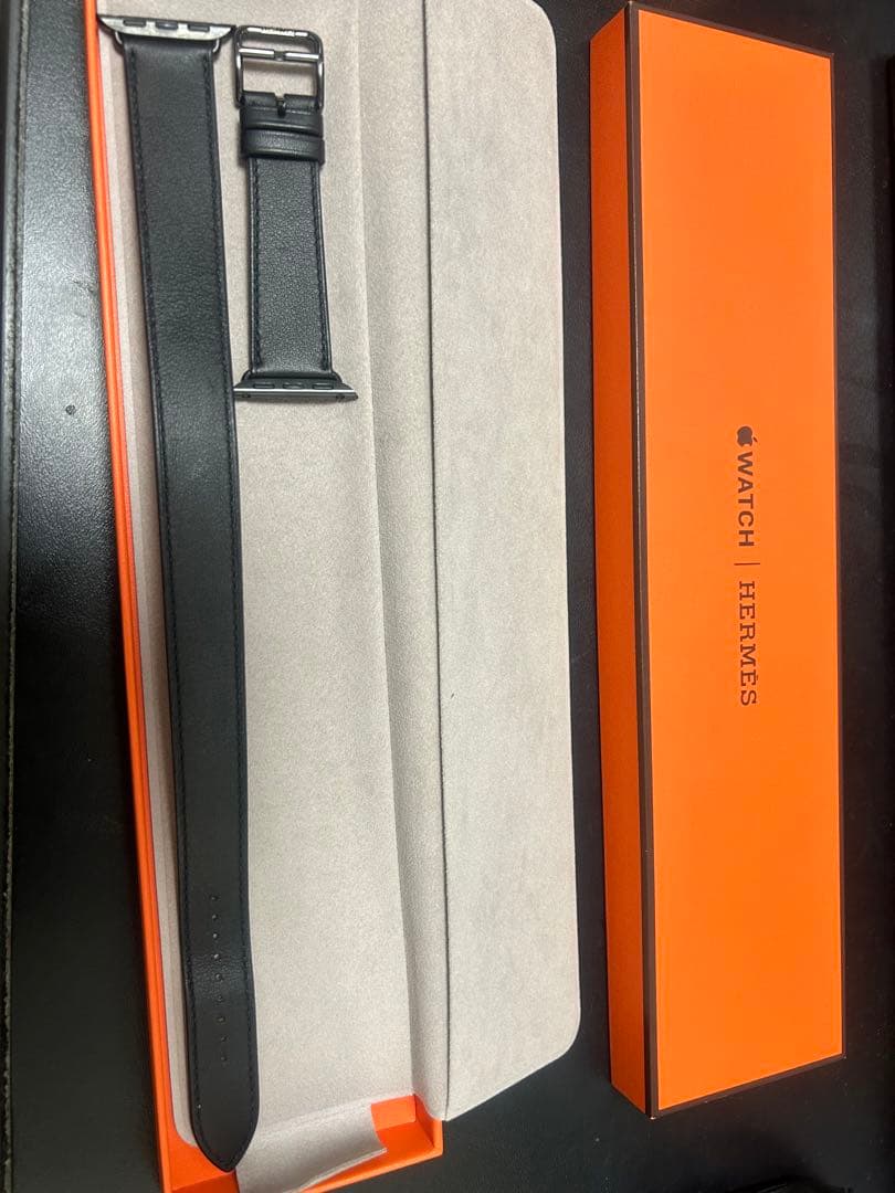 アップルウォッチ　エルメス　お値下げ！　バンド　レザー　ドゥブル　ブラック