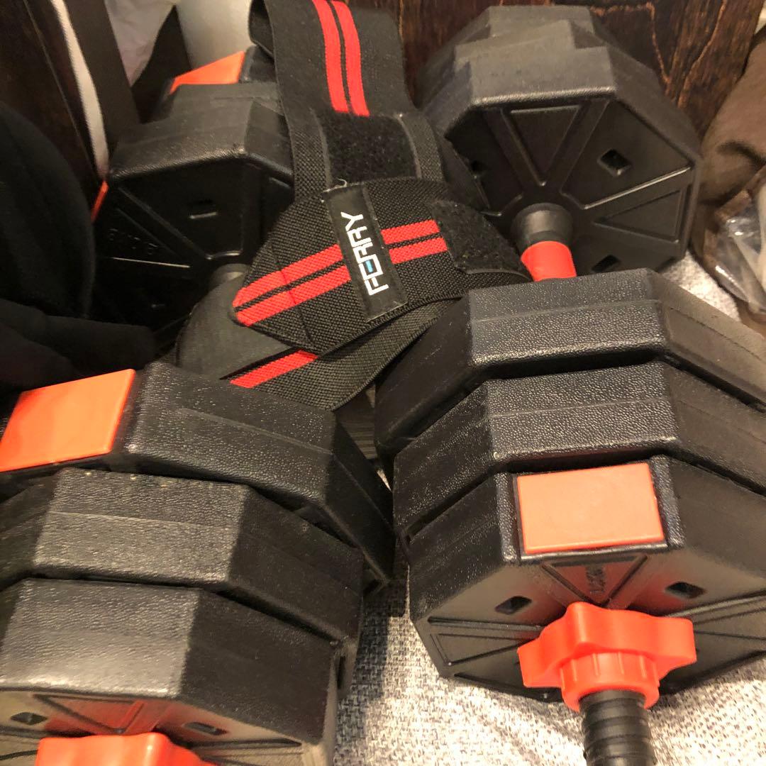 中古のタンブレです。全部で50キロになります。自宅のライトな筋トレユーザのために