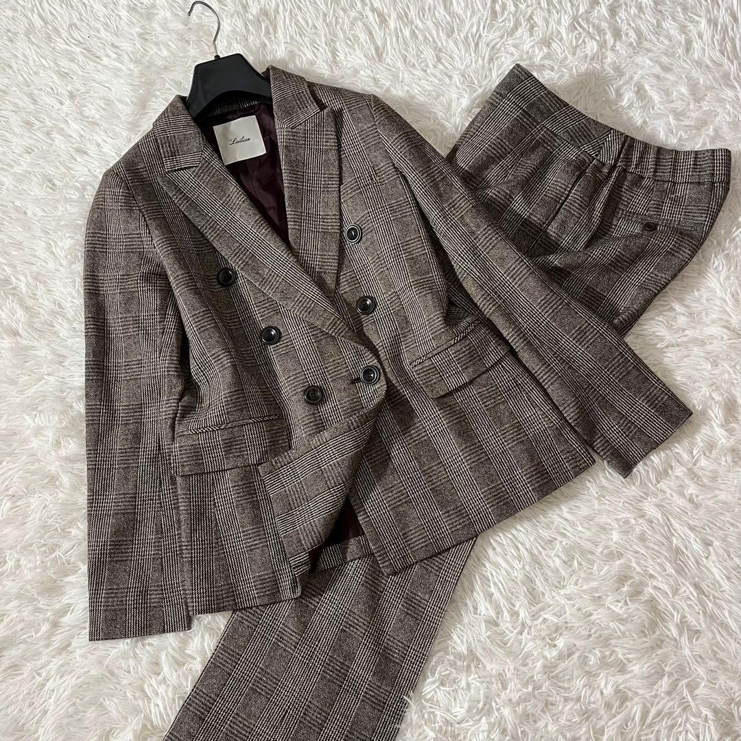 極美品 レリアン 現行タグ セットアップ ダブルブレスト グレンチェック