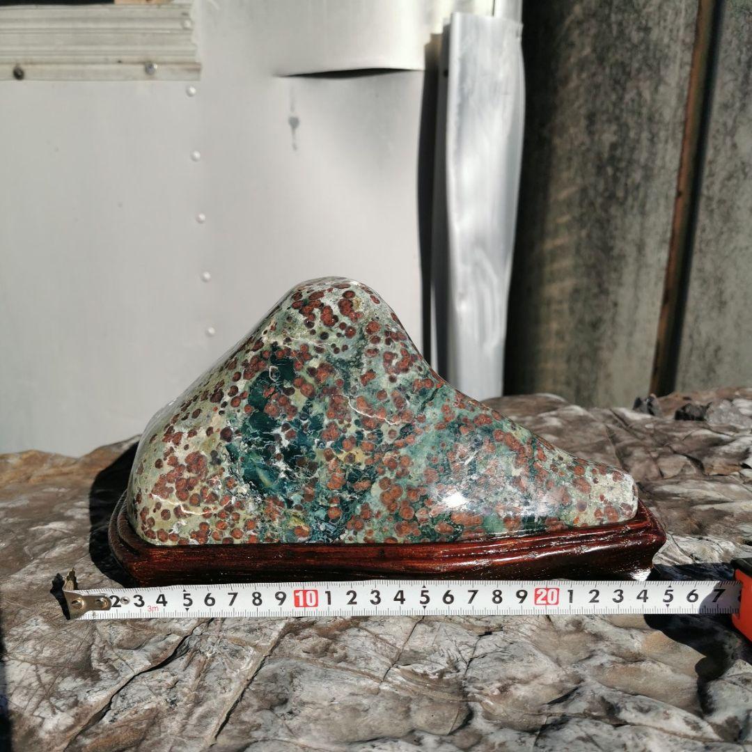 青森産　鹿の子石　2.9キロ　鑑賞石　石　置物　オブジェ　インテリア　津軽錦石