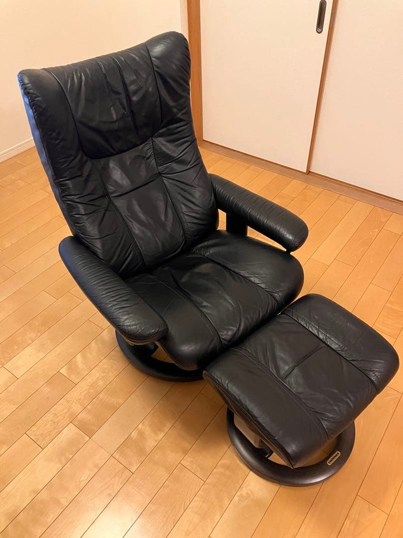 エコーネス レザーリクライニングチェア オットマン セット EKORNES