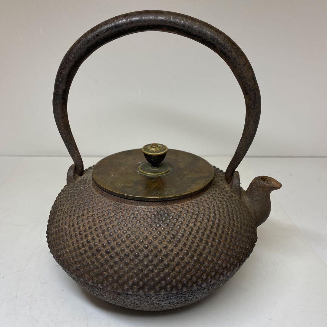 龍文堂　あられ鉄瓶　1308g タサオ　東さ8-0104③