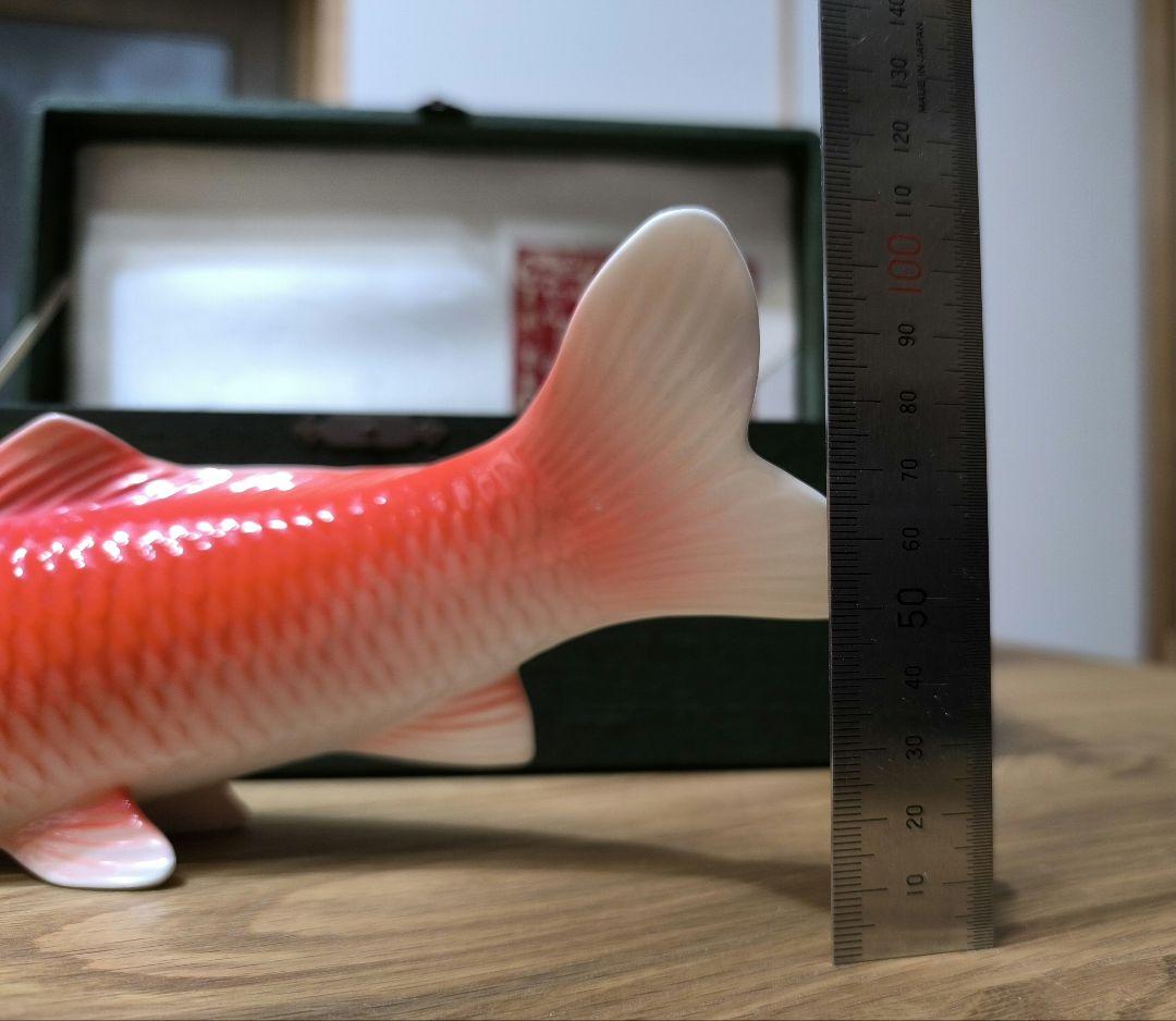 ノリタケ 鯉 置物 日本陶器会社 ボーンチャイナ ★共箱、説明カード付き！