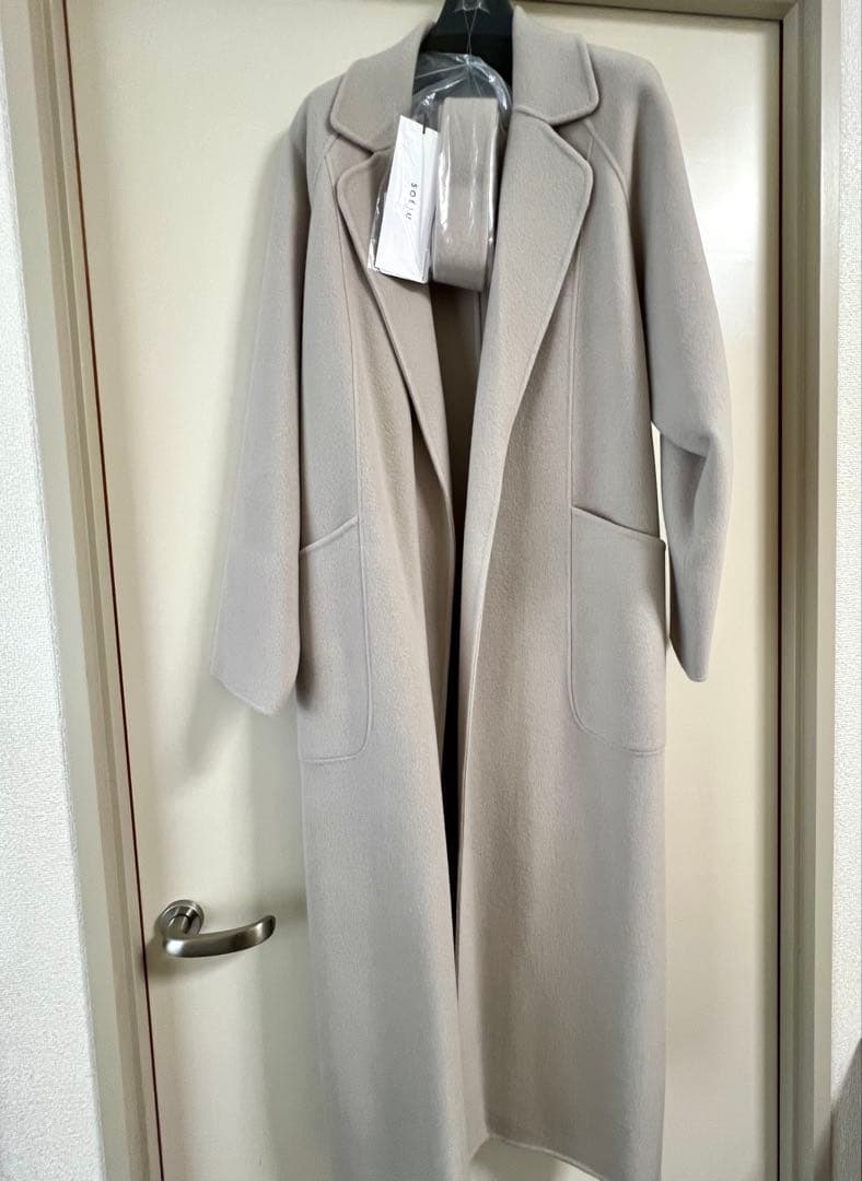 ソージュ現行 ［新品、未使用］ウールリバーローブコートベージュM