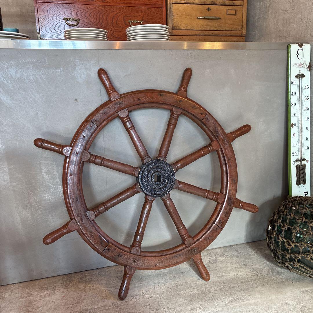 アンティーク舵輪　直径89.5
