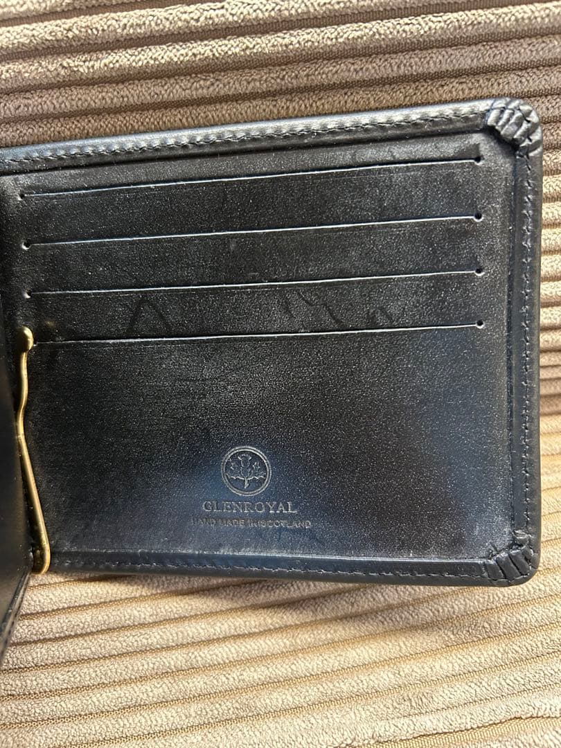 GLENT 黒 レザー マネークリップ