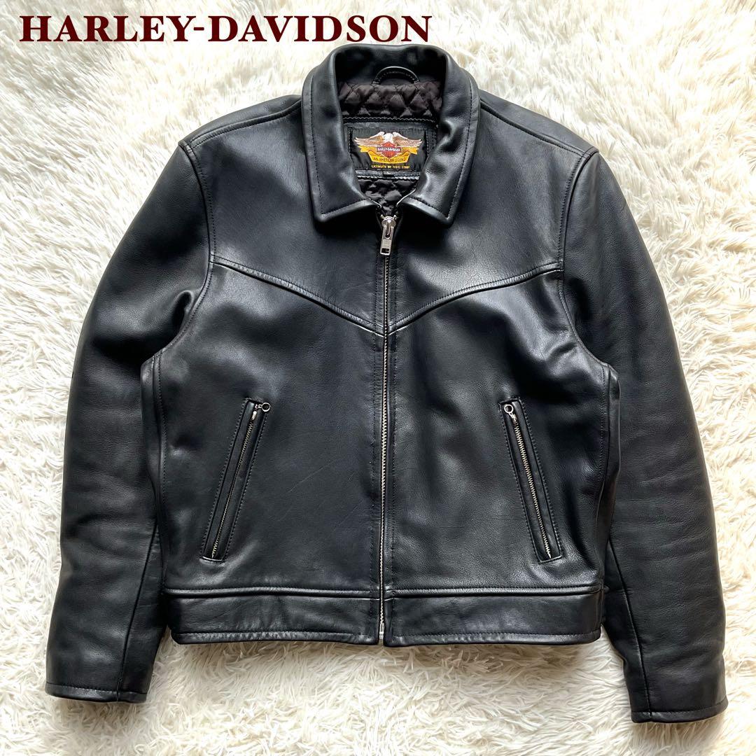 人気✨ハーレーダビッドソン　レザージャケット　シングルライダース　L ブラック