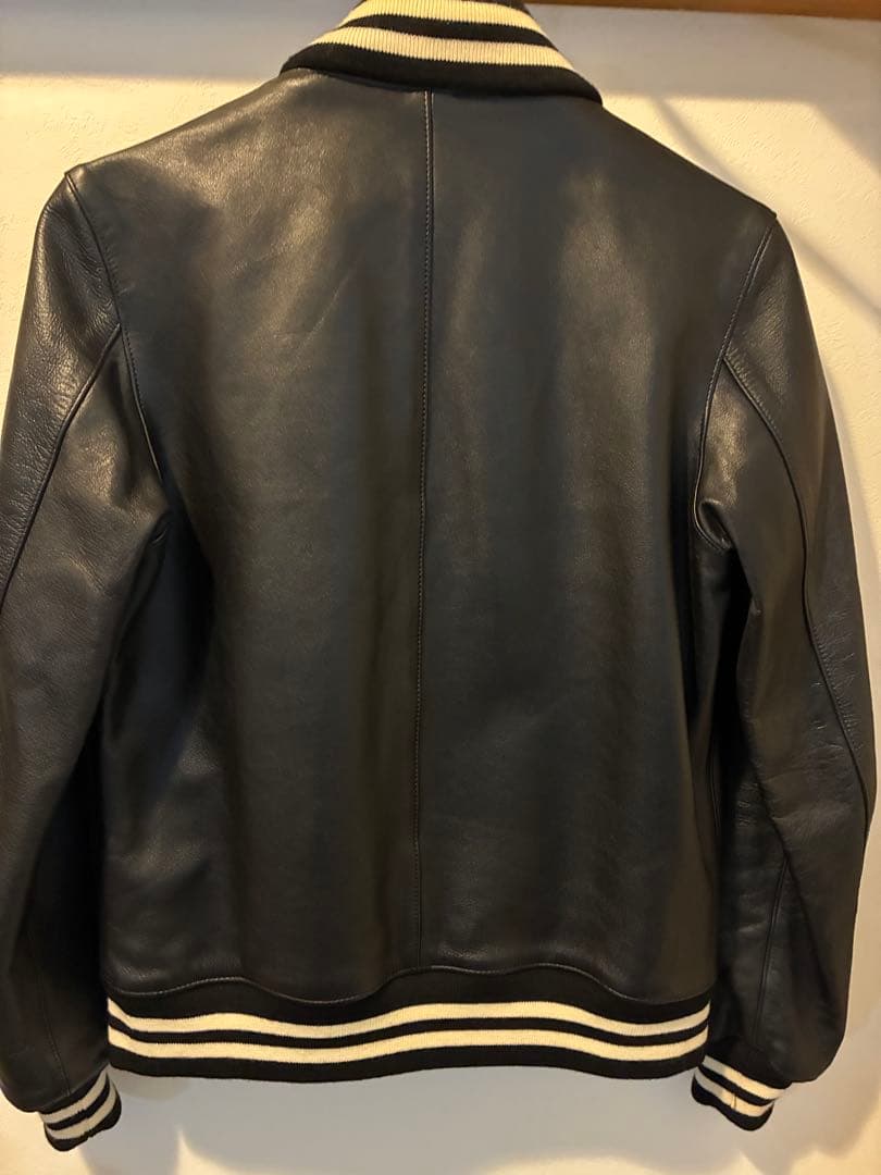 ☆山キチ☆WACKO MARIA レザースタジアムジャンパー　ブラック