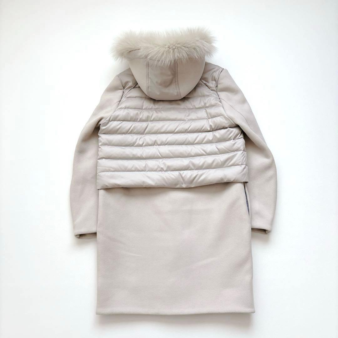 DOUBLE STANDARD ダウン付きメルトンウールコート ファー 36