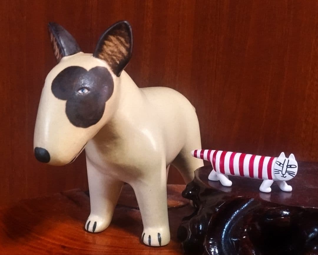 リサラーソン ケンネルブルテリア 左目ビッグブチ＆マイキー 北欧 美品