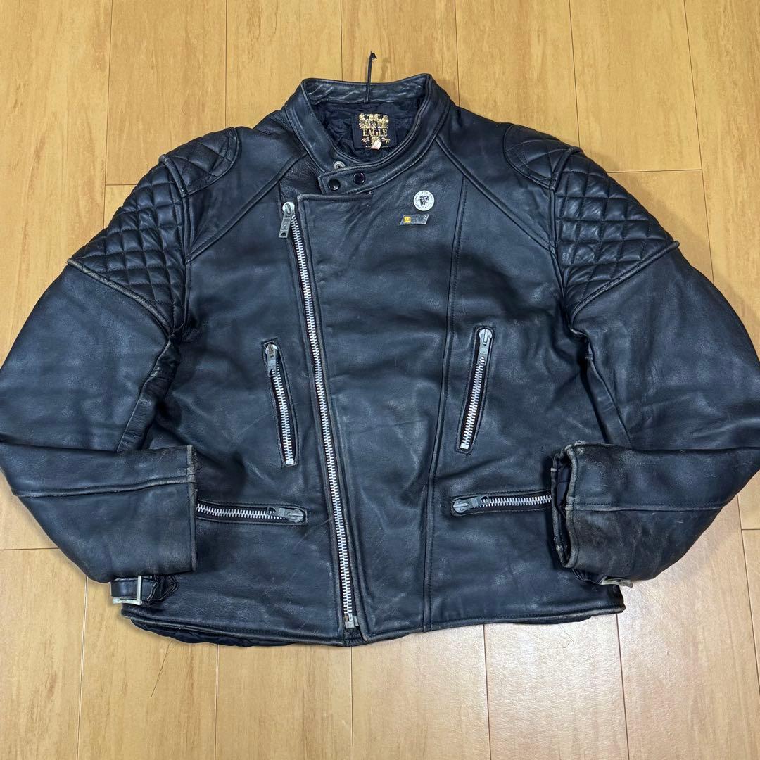 EAGLE 70s イングランド製 セミダブルライダースジャケット ロンジャン