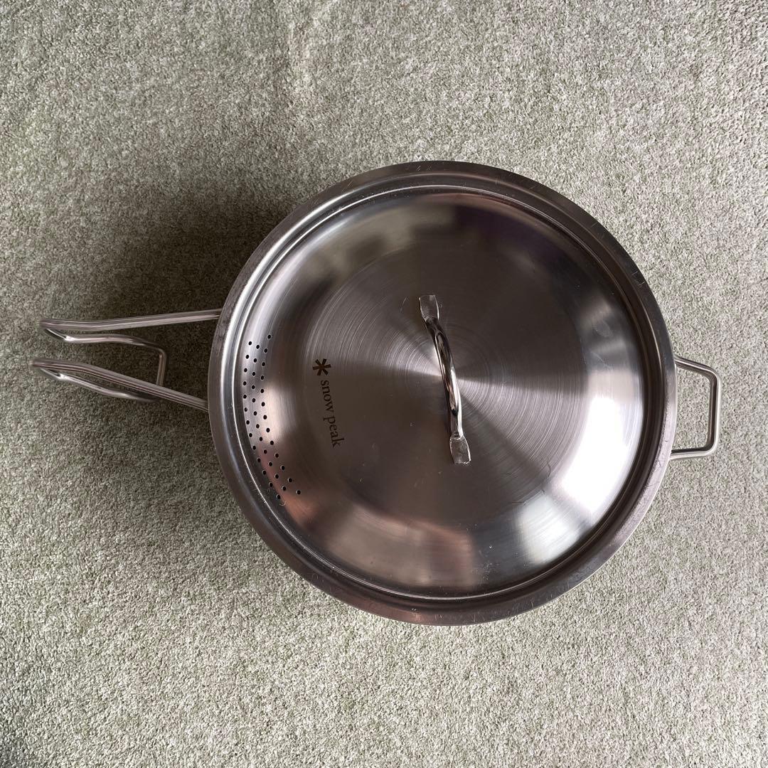 スノーピーク 60周年記念　ステンレス片手鍋　蓋付き