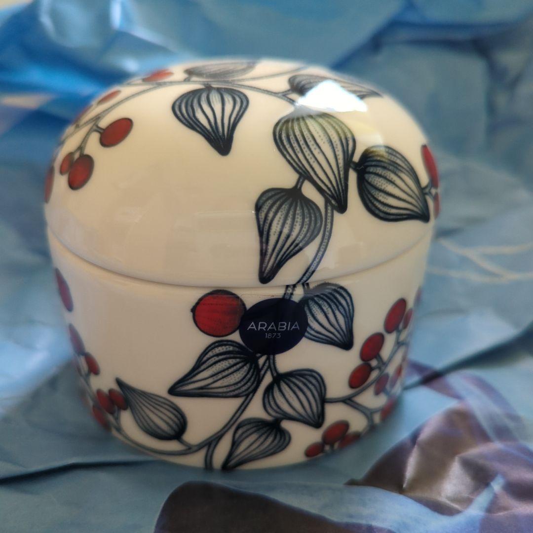 アラビア ルノ フロストベリー 蓋付きジャー コースター付き