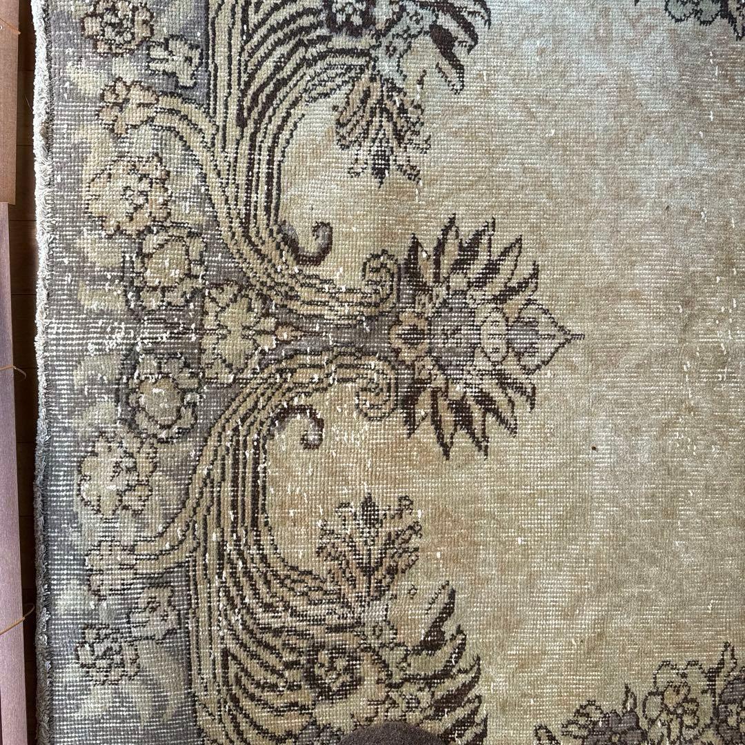 超大判165×265メダリオン　ベージュ×グレイ　トルコヴィンテージラグ