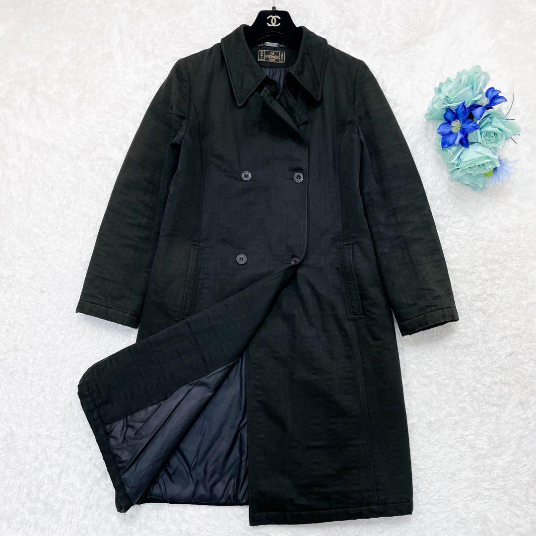 FENDI フェンディ ズッカ柄 ダブルチェスターコート ロングコート L相当