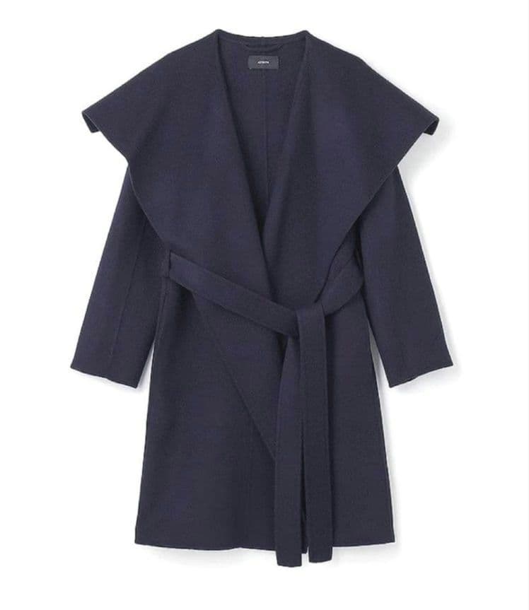 【新品タグ付】JOSEPH♥ダブルフェイスカシミヤラップコート38ネイビー18万