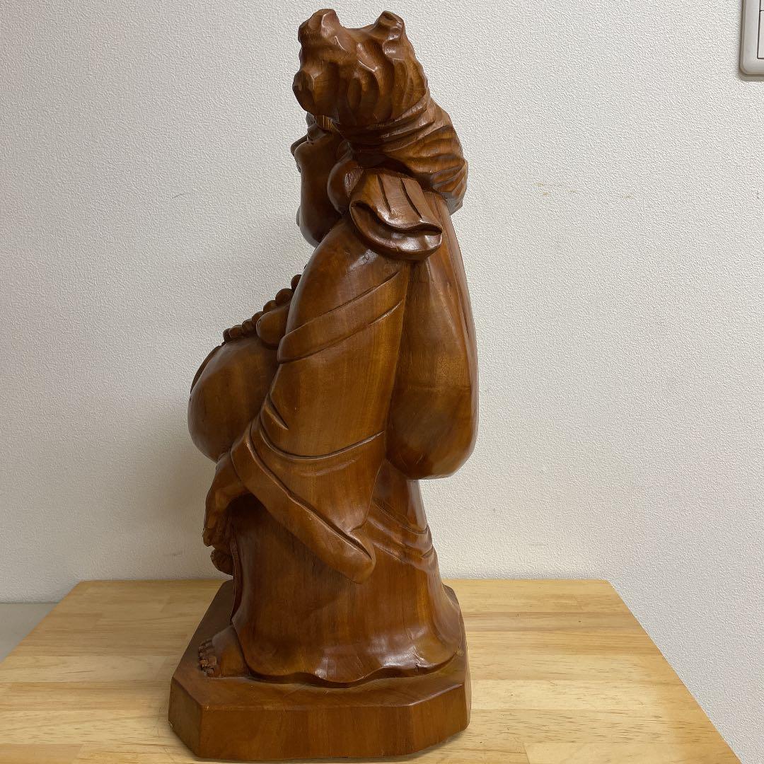 木彫りほていさん　一刀彫　布袋尊像