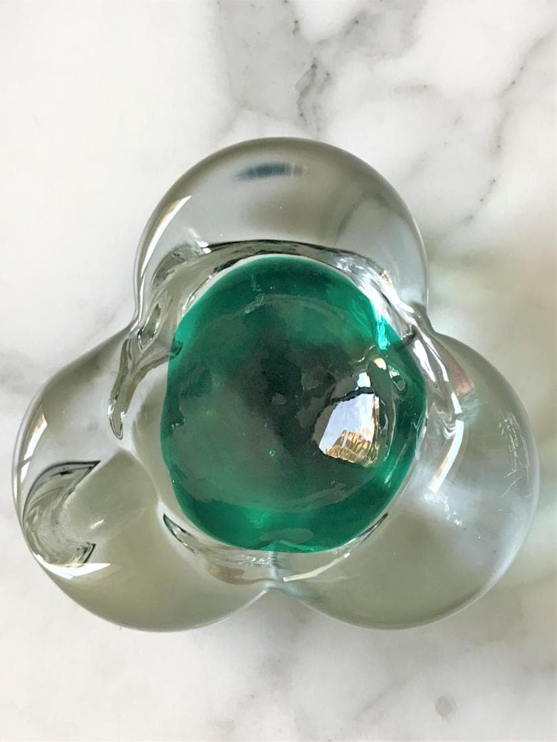 未使用！BARBINI　MURANO　ヴィンテージ　ベネチアンガラス　小物入　緑