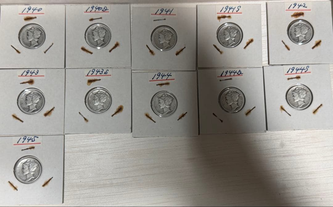 マーキュリー ダイム　10セント銀貨　11枚　おまとめ　アメリカ古銭