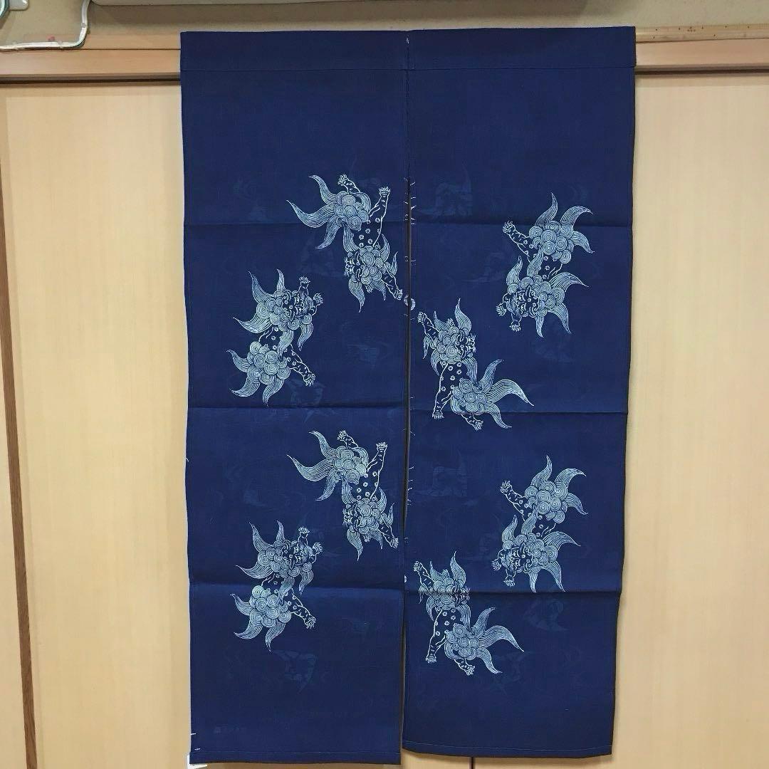 藍染 暖簾❣️本当に良い物をお探しの方❣️藍染工芸士『鈴木松男』作❣️長板藍染 ⑤-1