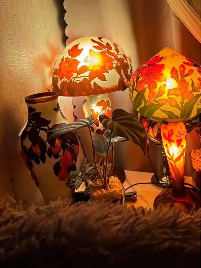 ✳︎年代物✳︎大型希少サイズ ガレ風スタンドライト　アンティーク