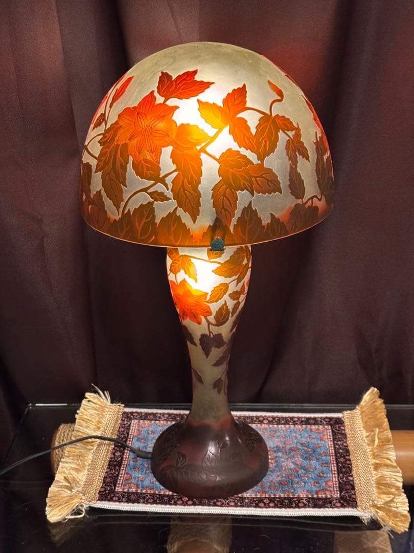 ✳︎年代物✳︎大型希少サイズ ガレ風スタンドライト　アンティーク