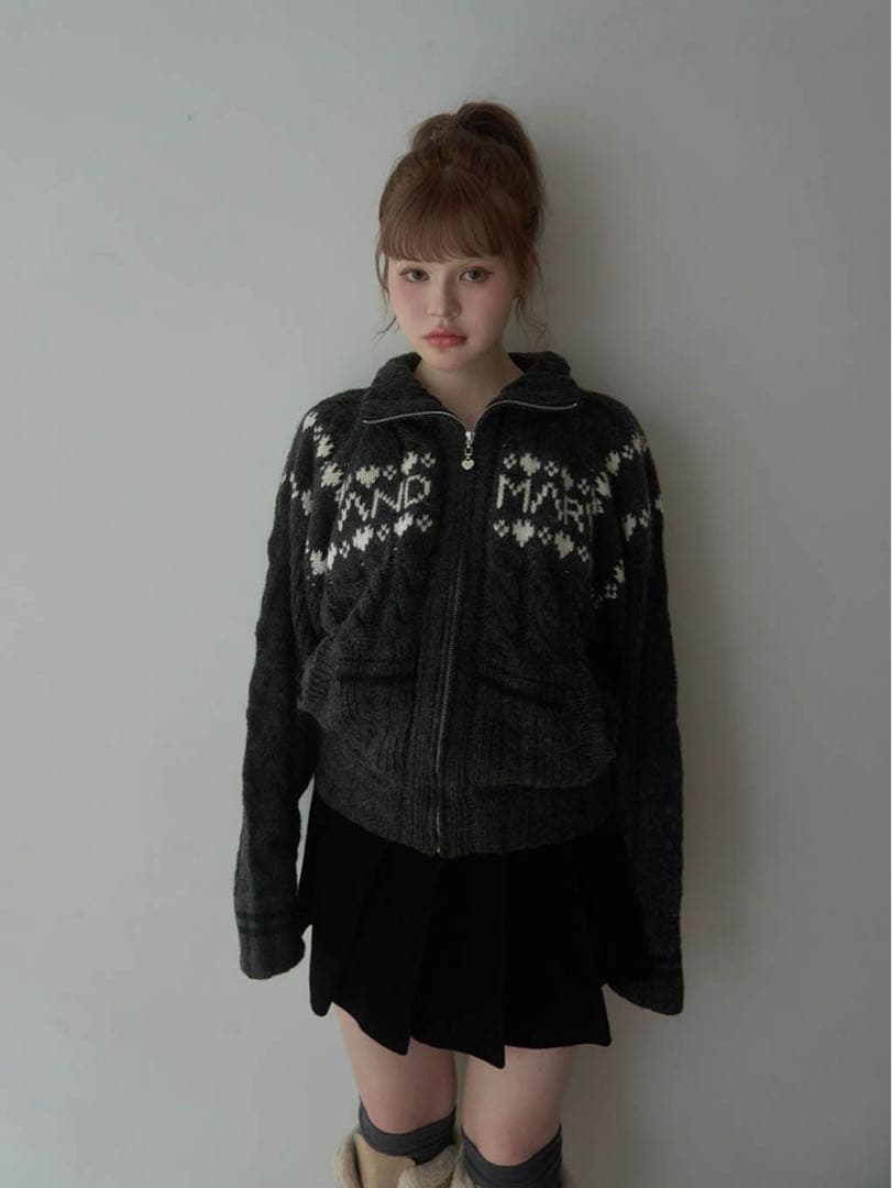 トップス andmary Mary knit cowichan gray