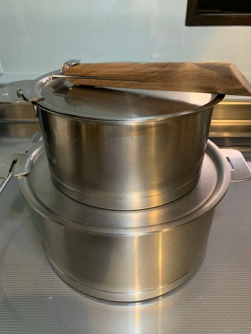 クリステルL深鍋16&20cm クッキングバスケット　ウォールナットハンドル