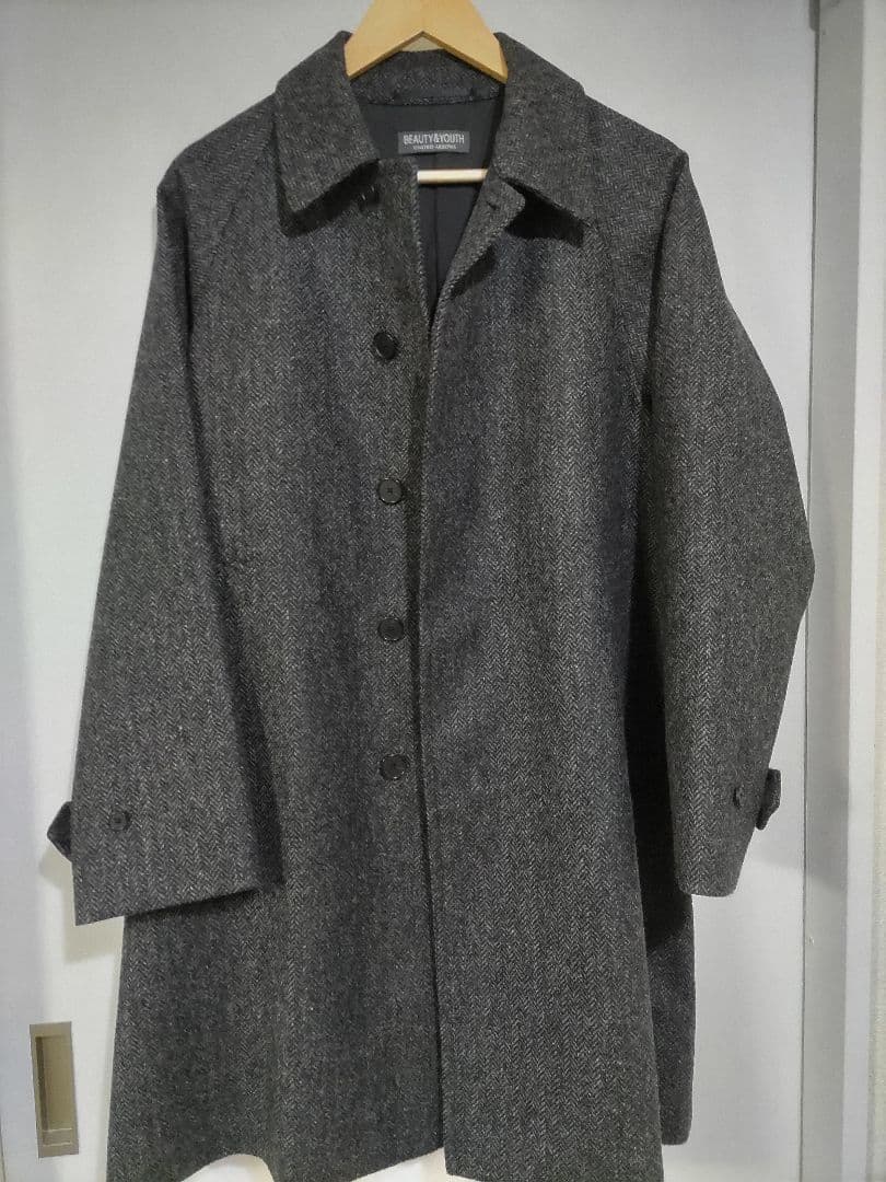 （超美品）BEAUTY&YOUTH ステンカラーコート MOONツイード グレー