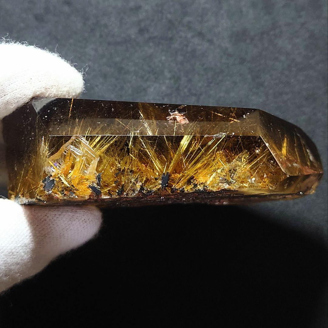 ★太陽ルチル 大型磨き原石 296g(SA+)