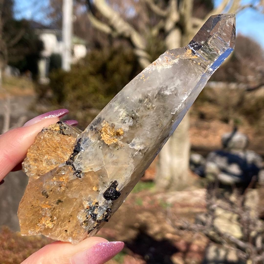 ガネーシュヒマール クォーツ 原石 アクチノライト クローライト