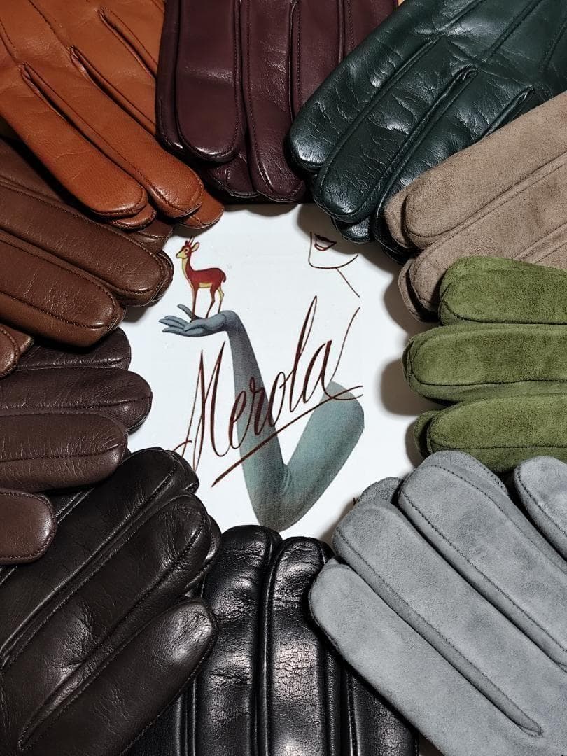 メローラ ナッパミンク色茶色 ライニングなし グローブ 革手袋 MEROLA