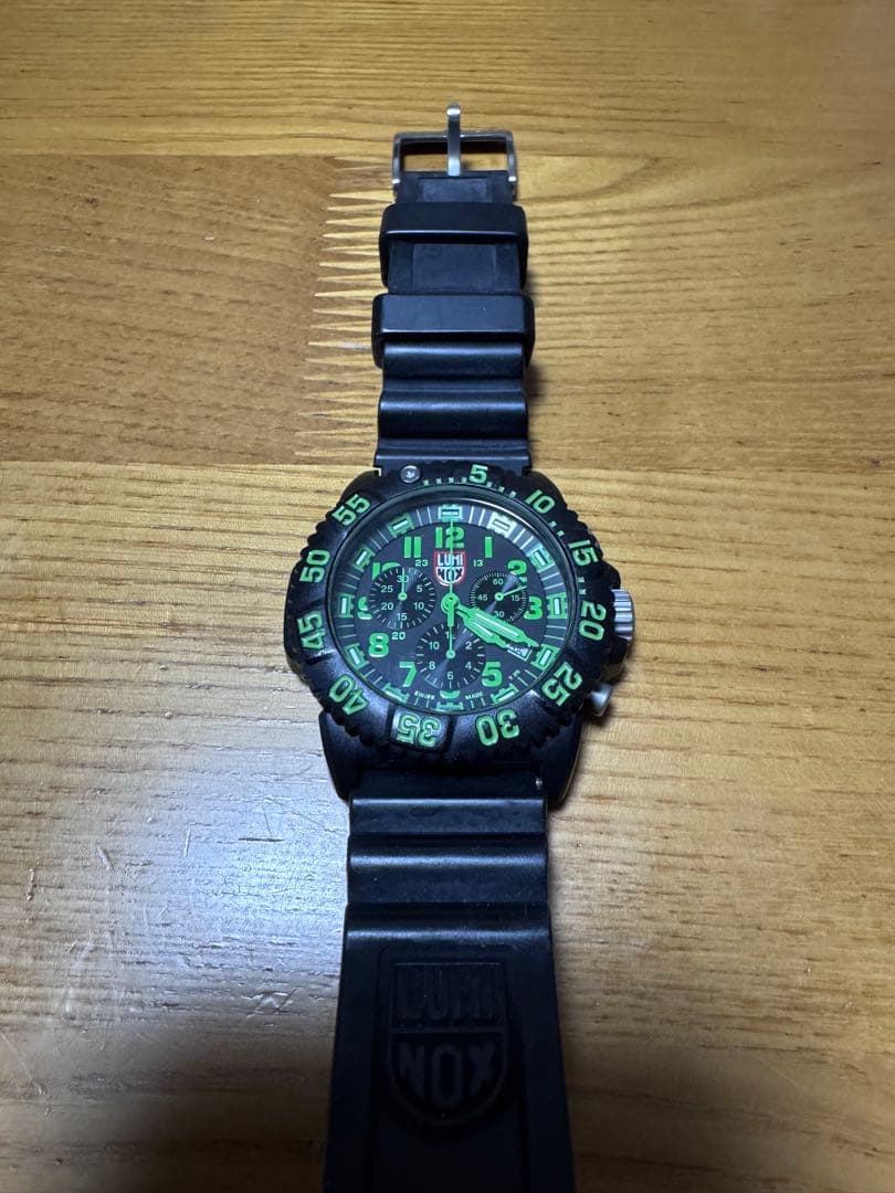 ルミノックス ネイビーシールズ 3080 グリーン 希少 クロノグラフ