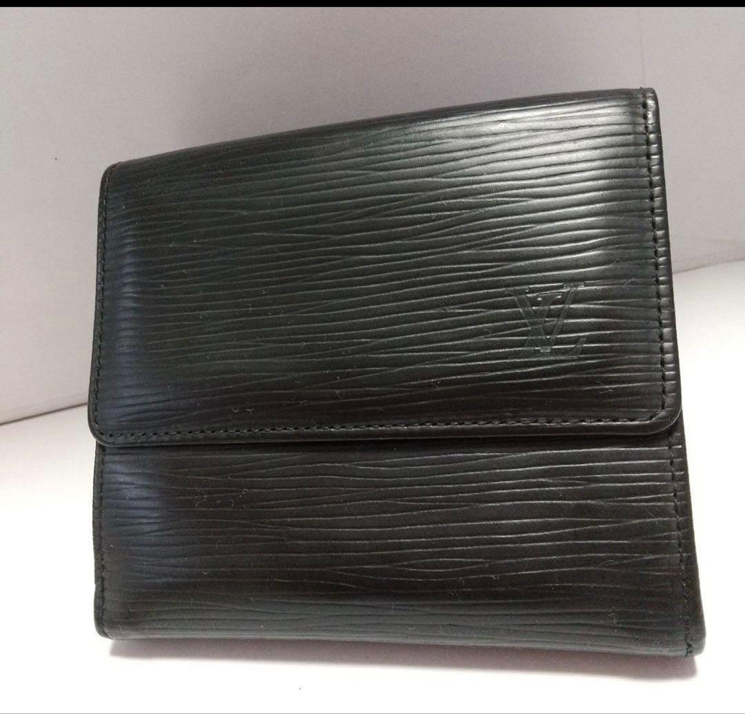 ルイヴィトン　エピ　ポルトモネ・ビエカルトクレディ三つ折り財布　黒