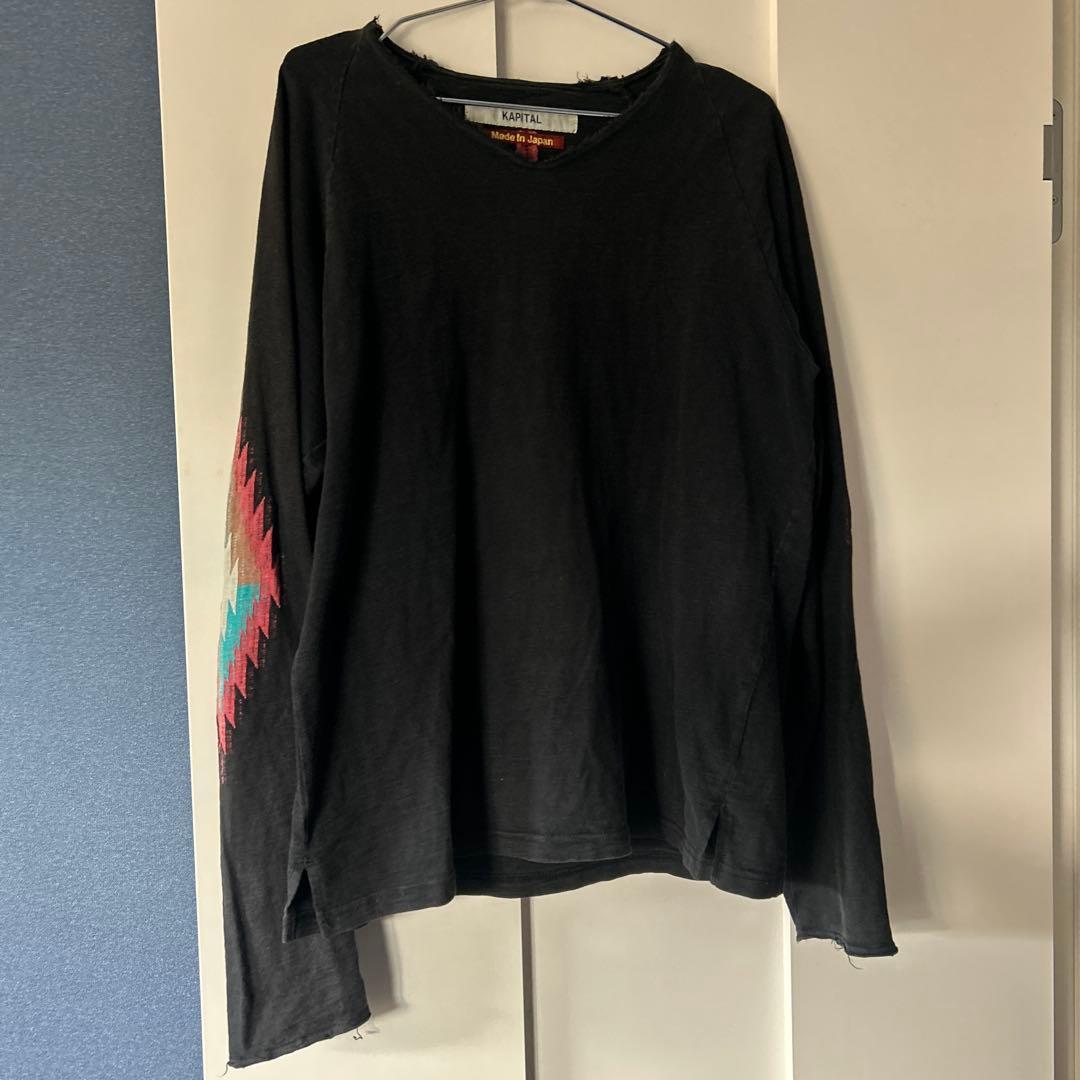 値下げ　KAPITAL オルテガ柄長袖カットソー