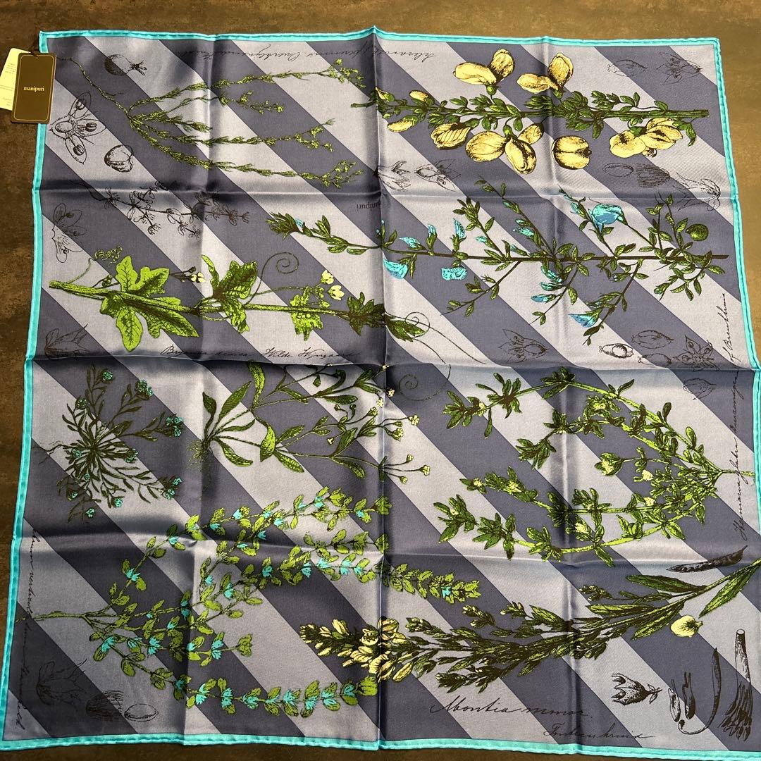 【新品未使用】manipuri マニプリ　シルク100％スカーフ